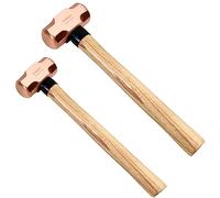 WEDO 2PCS Copper Sledge Hammer Set,3lb+5lb,Wooden Handle,Non-Magnetic,Die-Forge,Corrosion Resistant, DIN Standard