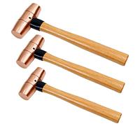 WEDO 3PCS Copper Hammer Set,1/2lb+1lb+2lb,Sledge Hammer Kit,Solid Copper Mallet Hammer,Wooden Hammer Handle,Die-Forged, Corrosion Resistant, DIN Standard