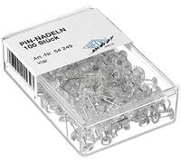 Wedo 54249 Push Pins Clear Diabolo Shape in Clear Box, Set of 100