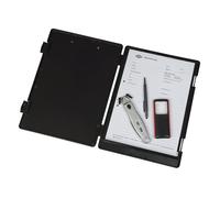 WEDO 575001 Clipboard (A4) with Storage Compartment for Forms, Calculators and More, Sturdy Metal Clamp, Pen Holder (Black)
