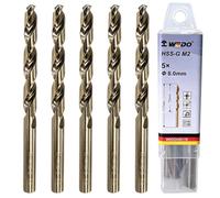 WEDO 5PCS Drill Bit Set,M2 HSS Twist Drill Bits 12.5mm,DIN 338 | 135 Degree Split Point,Straight Round Shank Drill Bits,With Storage Case,For Stainless Steel,Aluminum Alloy,Copper,Iron,Wood