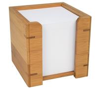 Wedo 61707 Zettelbox bamboo, including 900 sheets of paper 9 x 9 cm, in a gift b