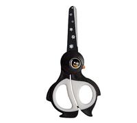 Wedo 736003 Children's Scissors Craft Scissors Stainless Steel Blunt Tips Soft Griffeinlagen Ekky, 13 cm, Black/White
