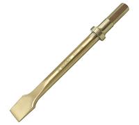 WEDO Air Hammer Pneumatic Chisel Bit,Non-Sparking Air Flat Chisel,Tip Width 20mm,Length 125mm,0.39inch(10mm) Round Shank,Punch Chisel,Aluminum Bronze,DIN Standard,BAM & FM Certificate