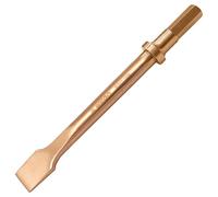 WEDO Air Hammer Pneumatic Chisel Bit,Non-Sparking Air Flat Chisel,Tip Width 20mm,Length 125mm,0.39inch(10mm) Round Shank,Punch Chisel,Beryllium Copper,Non-Magnetic,DIN Standard,BAM & FM Certificate
