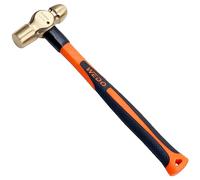 WEDO Ball Peen Hammer 12 oz, Non-Sparking Ball Pein Hammer, Die-Forged Aluminum Bronze Head, Ergonomic Fiberglass Handle, Shock Absorbing Grip Length 280mm, DIN Standard, BAM & FM Certificate