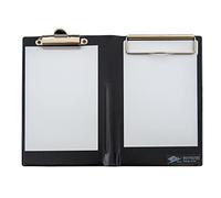 WEDO Black Plastic Receipt Book Cover A6 with Metal Clip, Pen Loop, Transparent Insert Pocket, 120 x 10 x 185 mm