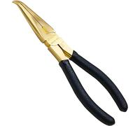 WEDO Brass Bent Needle Nose Pliers 200mm(8"), Bent Long Nose Pliers 45 Degree with Non-Slip Handle,Industrial-Grade,for Jewelry Making, Wire Wrapping, Wire Bending Small Object Gripping,DIN Standard