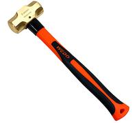WEDO Brass Sledge Hammer with Fiberglass Handle, Non-Magnetic, Die-Forged, Corrosion Resistant, DIN Standard, 2lb(910g), 14"(350mm)