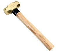 WEDO Brass Sledge Hammer with Wooden Handle, Non-Magnetic, Die-Forged, Corrosion Resistant, DIN Standard, 3lb(1350g), 14"(360mm)