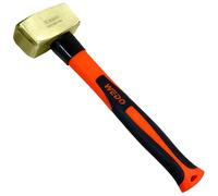WEDO Brass Sledgehammer 4.5lb(2000g), Club Hammer with Fiberglass Handle, Die-Forged, Corrosion Resistant, DIN Standard, Length 15"(400mm)