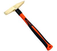 WEDO Brass Welding Hammer with Fiberglass Handle,Scaling Hammer,Chipping Hammer,300g, Length 280mm(11")