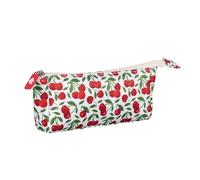 WEDO Cherry Polyester White/Red/Green Pencil Case with Compartments & Pen Holder
