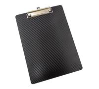 WEDO Clipboard A4 Black in Carbon Look - Polypropylene Writing Board with Sturdy Metal Clamp & Hanging Eyelet, Format 31.5 x 22.5 cm, Clamp Thickness up to 8 mm