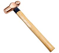 WEDO Copper Ball Peen Hammer 450g(1lb), Ball Pein Hammer with Hickory Wooden Handle, Length 300mm(12"), Die-Forged, Corrosion Resistant, DIN Standard