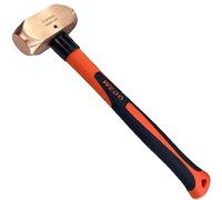 WEDO Copper Flat Hammer 1400g(3lb), Sledge Hammer with Fiberglass Handle, Length 400mm(16"), Die-Forged, Corrosion Resistant
