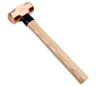 WEDO Copper Sledge Hammer 2lb,Club Hammer with Wooden Handle | Drilling/Crack Hammer,Straight Handle,Length 320mm(13"),Die-Forged,Corrosion Resistant,DIN Standard