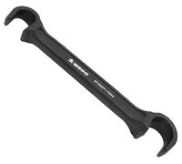 WEDO Double Ended Valve Wheel Wrench,C Type Open End Wrench,Length 200mm(8"),Valve Wrench Opening 14.5mm x 18.5mm(4/7" x 3/4"),40 Chrome Steel,High Strength,Wear Resistance,Black-Spray on Surface