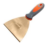 WEDO Drywall Spatula, Spatula with Non-Slip Rubber Handle, Spark-Free Professional Broad Spatula, Aluminium Bronze, Blade Width 150 mm, Length 203 mm
