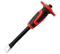 WEDO Flat End Chisel with Hand Protection,Heavy Duty Flat Head Chisel,Size 11x16mm Masonry Chisel,Heat Treatment,Rock Concrete Mortar Stone Chisel for Demolishing Carving Breaking