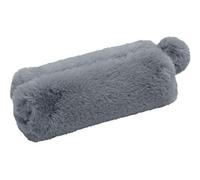 WEDO Fluffy 24274009 Pencil Case with Fur Ball Pendant Polyester Plush blue grey