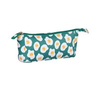 WEDO Fried Egg Polyester Green/White/Yellow Pencil Case with Compartments & Pen Holder