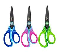 WEDO Gripy Craft Scissors 13 cm - Sharp Stainless Steel Blades with Titanium Coating & PVD Technology, Ergonomic & Non-Slip, Assorted Colours (Pink, Green, Blue) - Ideal for School, Office & Crafts