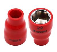 WEDO Insulated 3/8-inch Drive Socket,13mm,VDE 1000V Dipping Hex Socket,CR-V Steel,Length 44mm,Metric,Professional Electrical Tool,GS Certified