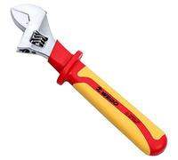 WEDO Insulated Adjustable Wrench 10", VDE 1000V Adjustable Injection Spanner, Electricians Safety Wrench, Chrome Vanadium Steel, Anti-Slip Handles, IEC 60900, Open max 30mm