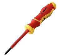 WEDO Insulated Cross Head Screwdriver, Electricians Safety Screwdriver, VDE 1000V,PH 1 Head, 80mm Blade Length, 6150-CRV Steel, HRC58-63, Rust-Resistant, IEC 60900
