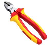 WEDO Insulated Diagonal Cutting Pliers 7", VDE 1000V Side Wire Cutters Injection Pliers Nippers, Head Die-Forged of CR-V Steel and Dual Material Anti-Slip Handles, Jaw Hardness HRC58-63