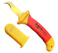 WEDO Insulation Cable Knife (Hook Blade) VED 1000V,Size 38 * 155mm,Sheath type Cable Knife,for Cable & Duct Slitting and Dismantling,Fast Wire Stripping Electrician Knife,IEC 60900