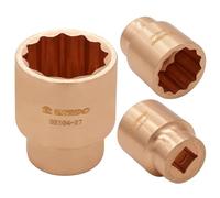 WEDO Non-sparking 1/2'' Drive Shallow Impact Socket, Metric,12 Point,Size 15mm,Beryllium Copper,Non-magnetic,DIN and BAM standard,Suitable for Petrochemical Industry, Boat,garage necessity
