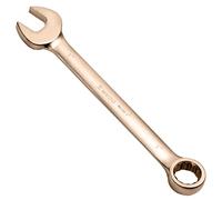 WEDO Non-Sparking Combination Wrench, Spark-free Safety Combination Spanner, Beryllium Copper, Die-Forge, DIN 3113, BAM & FM Certificate, Size 15/16", 265mm Length