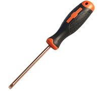 WEDO Non-Sparking Electrician Slotted Screwdriver, Spark-free Safety Flat-head Screwdriver, Beryllium Copper, Non-Magnetic, DIN Standard, BAM & FM Certificate, 5.5Inch, 134mm