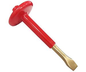 WEDO Non-Sparking Flat Chisel 11 Point Hex,Cement Chisel,Brick Chisel,Masonry Chisel with Thickness Hand Guard,Aluminum Bronze, Length 350mm,Suitable for Petrochemical Industry, Garage,Boat