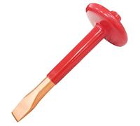 WEDO Non-Sparking Flat Chisel 8 Point Hex,Brick Chisel,Masonry Chisel,Cement Chisel with Thickness Hand Guard,Beryllium Copper,Non-magnetic,Length 200mm,Suitable for Petrochemical Industry