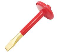 WEDO Non-Sparking Flat Chisel 8 Point Hex,Brick Chisel,Masonry Chisel,Cement Chisel with Thickness Hand Guard,Aluminum Bronze,Length 160mm,Suitable for Petrochemical Industry, Garage