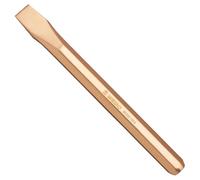 WEDO Non-sparking flat chisel, beryllium copper cold chisel, 22mm blade, hex shaft floor chisel, length 200mm, non-magnetic, DIN standard, BAM and FM certified