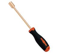 WEDO Non-Sparking Hex Nut Driver Screwdriver, Spark-free Safety Hexagon Nut Socket Screwdriver,Non-slip Handle, Beryllium Copper, Non-Magnetic, DIN Standard, BAM & FM Certificate, 10Inch, 16 * 120mm