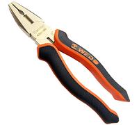 WEDO Non-Sparking Lineman's Pliers 6", Spark-free Safety Side Cutter Linemans Pliers, Combination Pliers, Wire Stripper, Crimper, DIN Standard, BAM & FM Certificate, Aluminum Bronze