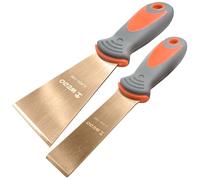 WEDO Non-Sparking Putty Knife Set,1"+2-1/2" Stiff Spark-Free Safety Scraper Painter,Die-Forged,Corrosion Resistant,Beryllium Copper,DIN Standard,BAM&FM Certificate