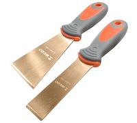 WEDO Non-Sparking Putty Knife Set,1"+2" Stiff Spark-Free Safety Scraper Painter,Die-Forged,Corrosion Resistant,Beryllium Copper,DIN Standard,BAM&FM Certificate