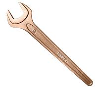 WEDO Open-ended spanner, non-sparkling, SW 22 mm, length 195 mm, beryllium copper heating pump wrench, 15° angle, wrench, corrosion protection, non-magnetic, DIN 894, BAM/FM