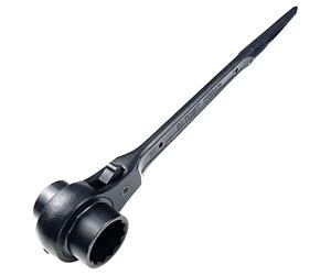 WEDO Scaffold Podger Ratchet Wrench,Double Side Socket Wrench,Quick Release 19x24mm Spud Wrench,Length 355mm Ratchet Spanner,Cr-V,Die-forged Ratcheting Socket Wrench