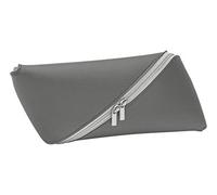WEDO"SLOPE" Pencil Case Space Saving 2 Zippers Easy to Clean charcoal