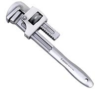 WEDO Stainless Steel Pipe Wrench 350mm(14"), Straight Pipe Wrench, Adjustable Plumbing Spanner, Anti-Corrosion, Polished Surface, Rust-Proof, British Type, Die-Forged
