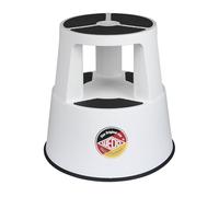 WEDO Super Step Rolling Stool Made of Unbreakable Plastic - Rollable Elephant Foot Step Stool, TÜV GS Approved, Made in Germany, Non-Slip - Height Approx. 43 cm, Load Capacity 150 kg, (White)