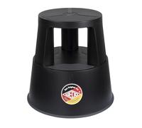 WEDO Super Step Rolling Stool - Robust Step Stool Made of Unbreakable Plastic, TÜV/GS Tested According to EU Standard EN 14183-F, Non-Slip & Rollable, Made in Germany, Height Approx. 43 cm, Load