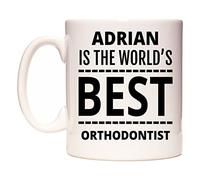 WeDoMugs Adrian is The World's Best Orthodontist Ceramic 11oz Coffee Mug